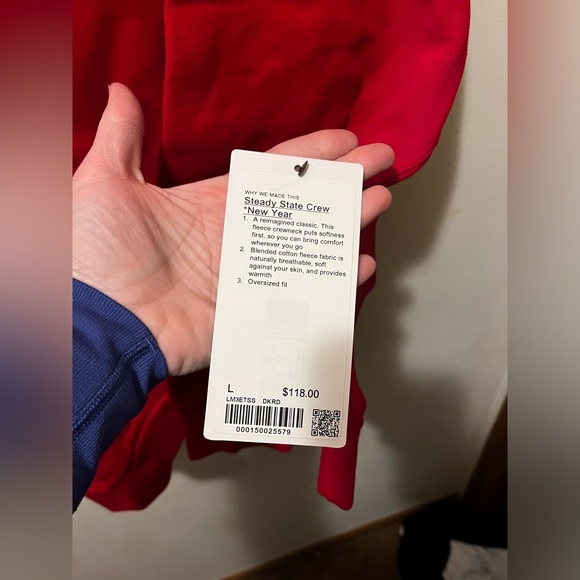 Nwt Lululemon special edition lunar new year steady state crew dark red large - Picture 5 of 6